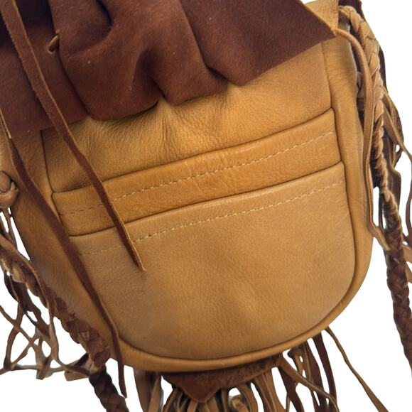 Vintage handmade Carol Kotozre deer skin leather fringe bag - Picture 10 of 10